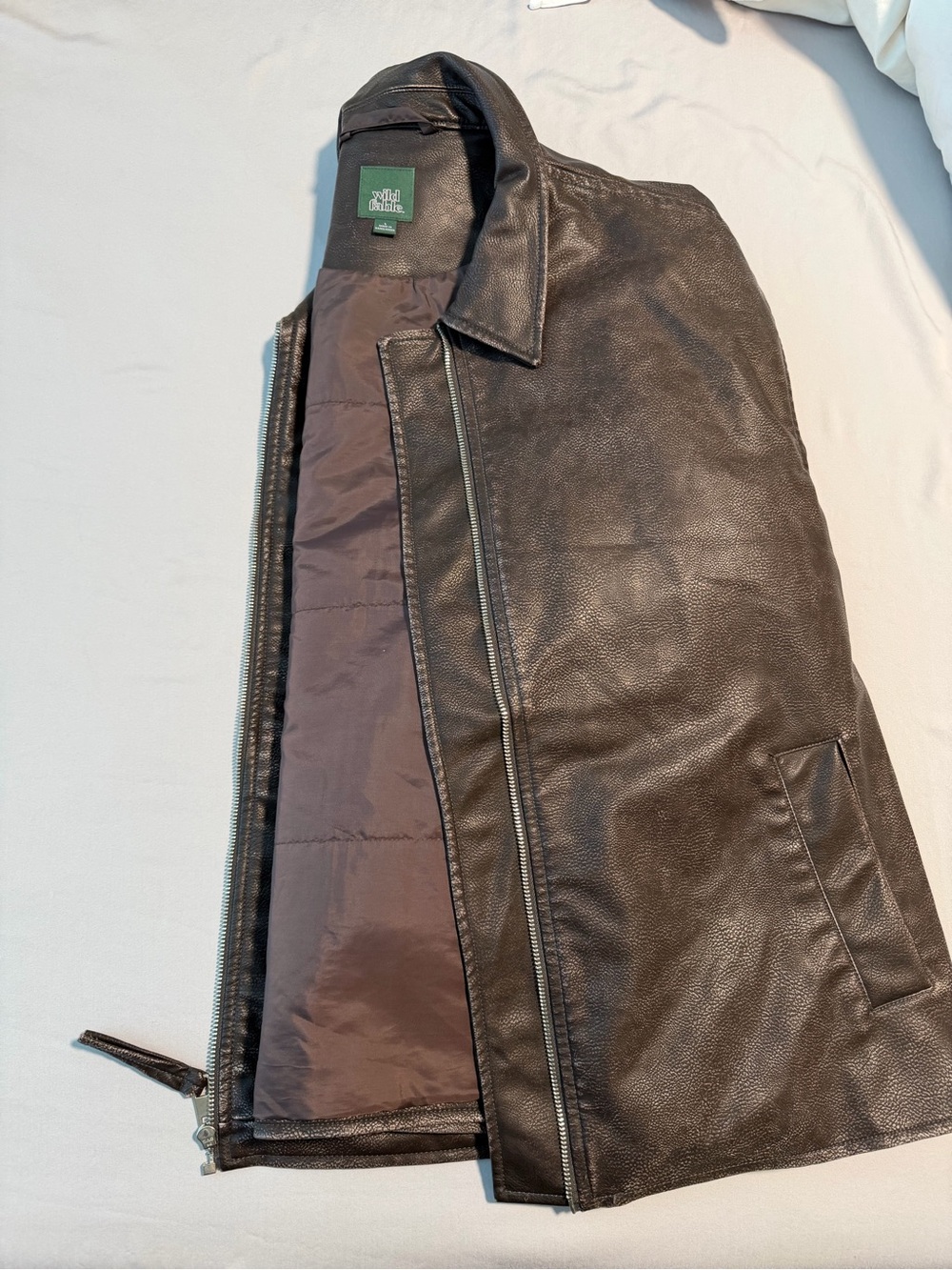 Wild fable brown leather jacket - Picture 3 of 8
